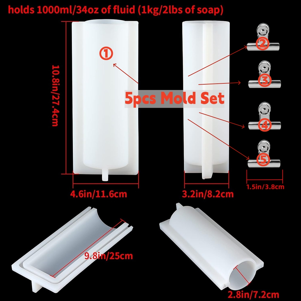 Big Cylinder Tube Soap Mold wi - огляд і ціна Candle Supplies Tins
