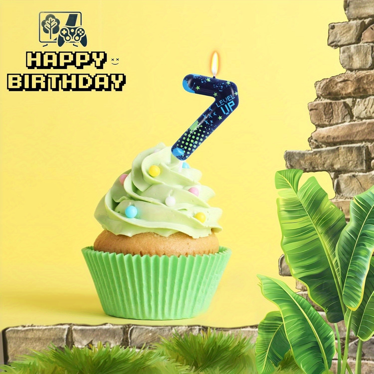 Blue Game Boy 0-9 Birthday Can - огляд і ціна Supplies Of Candle
