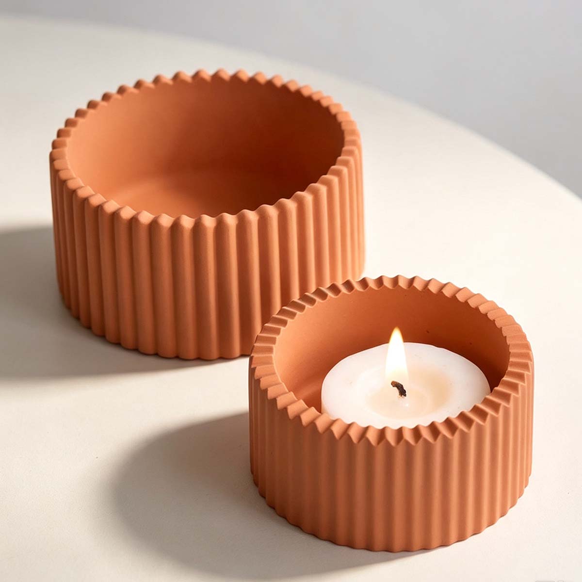 Round Striped Candle Jar Silic - огляд і ціна Candle Supplies Jars