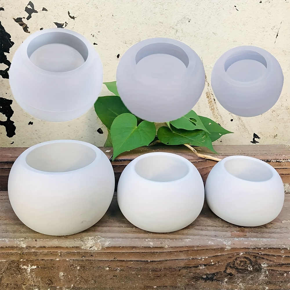 3pcs-Round Flower Pot Silicone - огляд і ціна Candle Supplies Jars