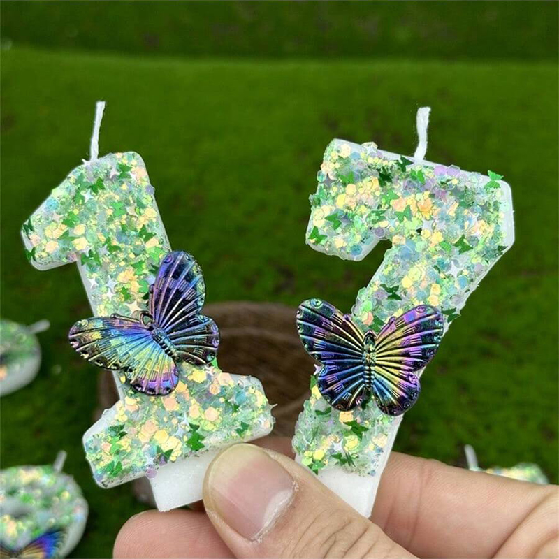 1Pc Green Sequins Number 0-9 B - огляд і ціна Supplies Of Candle