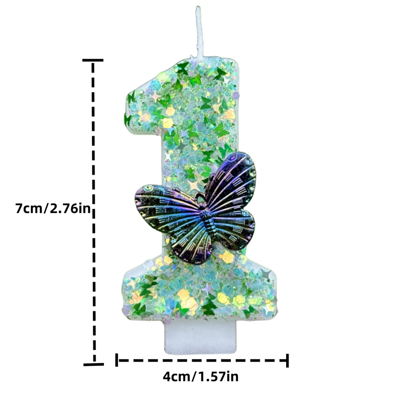 1Pc Green Sequins Number 0-9 B - огляд і ціна Supplies Of Candle