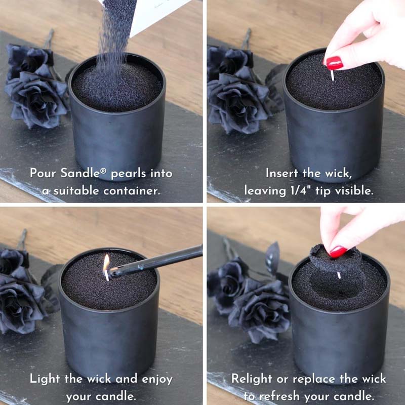 Black Candle Sand with Wick, 2 - огляд і ціна Candle Supplies Tins
